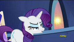 Size: 1920x1080 | Tagged: safe, screencap, rarity, pony, unicorn, castle sweet castle, female, horn, mare, purple mane, solo, white coat