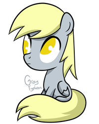 Size: 1600x2000 | Tagged: safe, artist:graytyphoon, derpy hooves, pegasus, pony, cute, derpabetes, female, mare, simple background, sitting, solo, white background