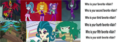 Size: 4864x1616 | Tagged: safe, adagio dazzle, aria blaze, gaea everfree, gloriosa daisy, juniper montage, midnight sparkle, sci-twi, sonata dusk, sunset satan, sunset shimmer, twilight sparkle, wallflower blush, better together, equestria girls, forgotten friendship, friendship games, legend of everfree, mirror magic, rainbow rocks, spoiler:eqg specials, juniper monstar, question, the dazzlings