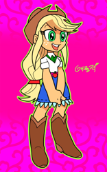 Size: 400x640 | Tagged: safe, artist:kqquin, applejack, equestria girls, clothes, female, solo