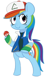 Size: 2901x4652 | Tagged: safe, artist:flaminbunny, derpibooru import, rainbow dash, pegasus, pony, crossover, pokéball, pokémon, solo