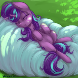 Size: 1600x1600 | Tagged: safe, artist:kovoranu, starlight glimmer, pony, unicorn, cute, female, glimmerbetes, mare, sleeping, solo