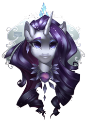 Size: 3432x4805 | Tagged: safe, artist:g-malcott, rarity, pony, unicorn, bust, full face view, portrait, solo