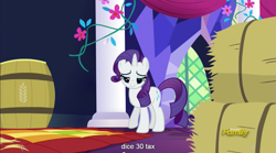 Size: 1281x713 | Tagged: safe, screencap, rarity, pony, unicorn, castle sweet castle, meme, youtube caption