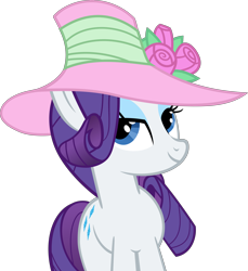 Size: 5494x6001 | Tagged: safe, artist:slb94, rarity, pony, unicorn, trade ya, absurd resolution, flower, hat, simple background, transparent background, vector