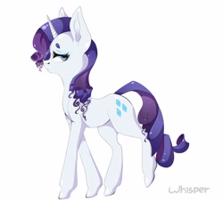 Size: 3242x2959 | Tagged: safe, artist:littlewhispurr, rarity, pony, unicorn, female, horn, mare, purple mane, simple background, solo, white coat