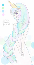 Size: 800x1499 | Tagged: safe, artist:jonfawkes, princess celestia, human, 30 minute art challenge, alternate hairstyle, humanized