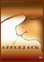 Size: 493x698 | Tagged: safe, artist:rdk, applejack, earth pony, pony, eyes closed, profile, solo