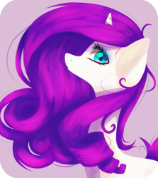 Size: 2225x2500 | Tagged: safe, artist:tingkoyy, rarity, pony, unicorn, looking at you, profile, solo