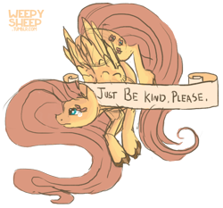 Size: 1914x1782 | Tagged: safe, artist:weepysheep, fluttershy, pegasus, pony, crying, drama, old banner, sad, solo