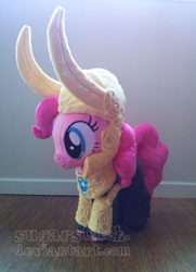 Size: 624x862 | Tagged: safe, artist:sugarstitch, pinkie pie, crossover, irl, loki, photo, plushie, solo