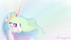 Size: 5120x2880 | Tagged: safe, artist:inkygarden, princess celestia, alicorn, pony, pouting, puffy cheeks, solo