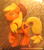 Size: 518x586 | Tagged: safe, artist:dahli-lama, applejack, earth pony, pony, craft, crossed legs, eyes closed, sculpture, solo