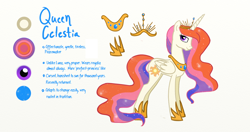 Size: 1366x720 | Tagged: safe, artist:amber flicker, princess celestia, alicorn, pony, alternate universe, queen celestia, reference sheet