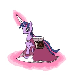 Size: 863x926 | Tagged: safe, artist:php15, derpibooru import, twilight sparkle, book, clothes, magic, solo