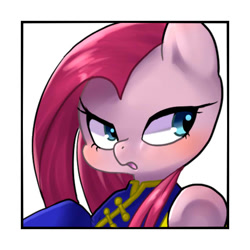 Size: 600x600 | Tagged: safe, artist:ayahana, pinkie pie, earth pony, pony, female, mare, pink coat, pink mane, pixiv, solo