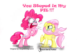 Size: 900x628 | Tagged: safe, artist:dingosnivysprint12, artist:robocop17, fluttershy, pinkie pie, earth pony, pegasus, pony, pie