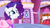 Size: 1366x768 | Tagged: safe, screencap, rarity, pony, unicorn, suited for success, female, horn, mare, purple mane, solo, white coat