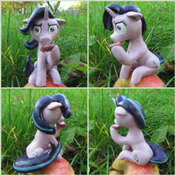 Size: 1500x1500 | Tagged: safe, artist:soobel, starlight glimmer, pony, unicorn, craft, floppy ears, grass, i mean i see, sculpture, solo