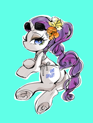 Size: 480x640 | Tagged: safe, artist:wan, rarity, pony, unicorn, bikini, clothes, solo, swimsuit, underhoof