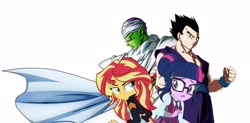 Size: 2189x1078 | Tagged: safe, sci-twi, sunset shimmer, twilight sparkle, equestria girls, comparison, dragon ball super, dragon ball z, gohan, piccolo (dbz)