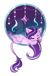 Size: 693x1047 | Tagged: safe, artist:fuyusfox, starlight glimmer, classical unicorn, pony, unicorn, cloven hooves, cute, dreamcatcher, embroidery, eyes closed, female, glimmerbetes, leonine tail, mare, simple background, sleeping, solo, transparent background, unshorn fetlocks, watermark