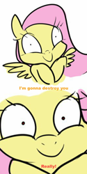 Size: 512x1024 | Tagged: safe, fluttershy, pegasus, pony, female, image macro, mare, meme, whether you like it or not