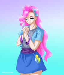 Size: 1024x1202 | Tagged: safe, artist:arkanyareth, pinkie pie, human, humanized, solo