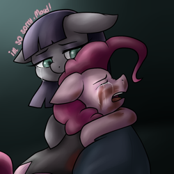 Size: 1000x1000 | Tagged: safe, artist:skyjaykat, maud pie, pinkie pie, earth pony, pony, crying, hug