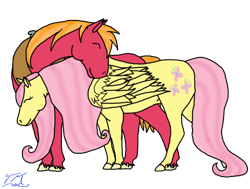 Size: 900x679 | Tagged: safe, artist:winged-wolf22tm, big macintosh, fluttershy, earth pony, pegasus, pony, fluttermac, hoers, male, shipping, stallion, straight