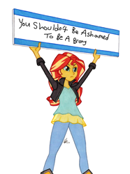 Size: 950x1278 | Tagged: safe, artist:manly man, sunset shimmer, equestria girls, exploitable meme, female, meme, sign, solo, sunset's board, truth