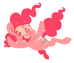 Size: 500x428 | Tagged: safe, artist:circustent, pinkie pie, earth pony, pony, color palette challenge, falling, smiling, solo