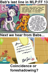 Size: 350x538 | Tagged: safe, idw, screencap, apple bloom, babs seed, rarity, pony, unicorn, bloom and gloom, spoiler:comic, spoiler:comicff13, screencap comic