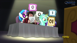 Size: 1280x720 | Tagged: safe, dj pon-3, lyra heartstrings, octavia melody, rarity, vinyl scratch, earth pony, pony, unicorn, bloom and gloom, anti drug games, crossing the memes, exploitable meme, female, jontron, lyra's score, magic, male, mare, meme, memeception, music judges meme, tenouttaten, vinyl and octavia are not impressed