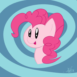 Size: 2000x2000 | Tagged: safe, artist:anon3mau5, pinkie pie, earth pony, pony, female, mare, pink coat, pink mane, solo, spiral