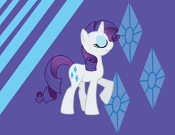 Size: 1500x1156 | Tagged: safe, artist:katwarriorss, rarity, pony, unicorn, eyes closed, female, horn, mare, purple mane, solo, white coat