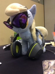 Size: 896x1200 | Tagged: artist needed, safe, derpy hooves, pegasus, pony, bronycon, bronycon 2016, dj derp, female, headphones, irl, mare, photo, plushie, sunglasses