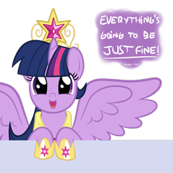 Size: 800x800 | Tagged: safe, artist:smile, derpibooru import, twilight sparkle, twilight sparkle (alicorn), alicorn, pony, big crown thingy, crown, everything is going to be ok, female, mare, solo