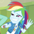 Size: 1168x1152 | Tagged: safe, derpibooru import, screencap, rainbow dash, zephyr breeze, better together, equestria girls, overpowered (equestria girls), cropped, faic, fake smile, geode of super speed, magical geodes, rainbow dash is best facemaker, solo focus