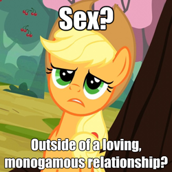 Size: 622x623 | Tagged: safe, edit, edited screencap, screencap, applejack, earth pony, pony, the last roundup, caption, impact font, meme