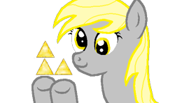 Size: 481x285 | Tagged: safe, derpy hooves, pegasus, pony, female, fixed, mare, newbs can't triforce, the legend of zelda, triangles, triforce