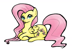 Size: 1641x1141 | Tagged: safe, artist:anniekahli, fluttershy, pegasus, pony, female, mare, simple background, solo