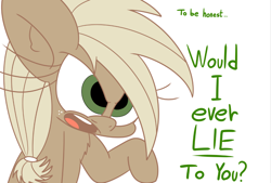 Size: 984x665 | Tagged: safe, artist:extradan, applejack, earth pony, pony, female, liarjack, mare, solo