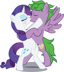 Size: 4227x4759 | Tagged: safe, artist:benybing, rarity, spike, dragon, pony, unicorn, absurd resolution, female, kissing, male, ponified, ponified spike, shipping, sparity, straight