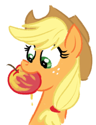 Size: 317x412 | Tagged: safe, artist:starlight-gaze, applejack, earth pony, pony, apple, female, mare, obligatory apple