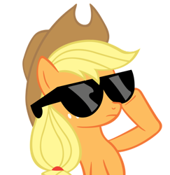 Size: 500x515 | Tagged: safe, applejack, earth pony, pony, simple background, sunglasses, swag, transparent background, vector