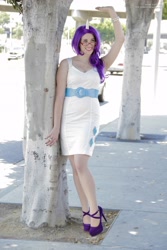 Size: 2304x3456 | Tagged: safe, artist:canhardlyfly, rarity, human, anime expo, cosplay, glasses, high heels, irl, irl human, photo, solo