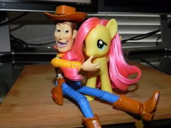 Size: 1600x1200 | Tagged: safe, artist:kurokaji11, fluttershy, brushable, hentai woody, toy