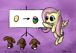 Size: 1280x887 | Tagged: safe, artist:neko-me, fluttershy, pegasus, pony, rabbit, 30 minute art challenge, easter, easter egg, egg