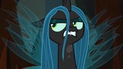 Size: 1824x1026 | Tagged: safe, screencap, queen chrysalis, changeling, changeling queen, frenemies (episode), female, freckles, solo